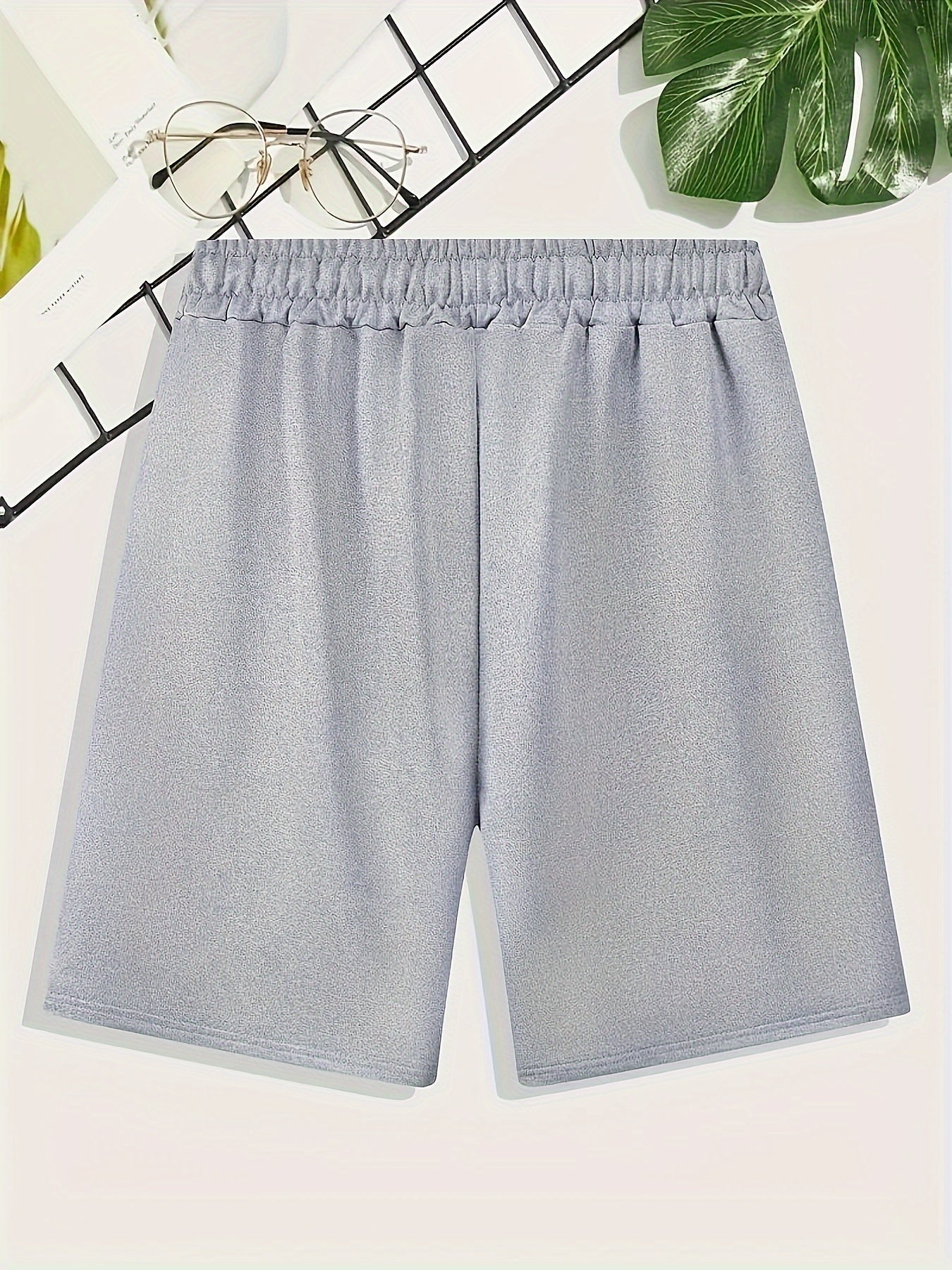 Solid 3-piece shorts for plus size men, perfect for summer outdoor sports.