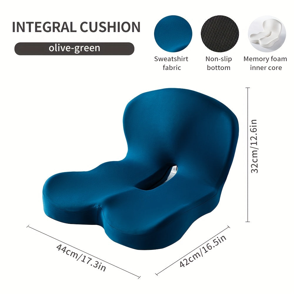 Memory foam core cushion backrest provides soft and supportive comfort, giving protection to the buttocks and waist during prolonged periods of sitting. This versatile cushion can be used in the office or car, with a removable, washable jacket made from