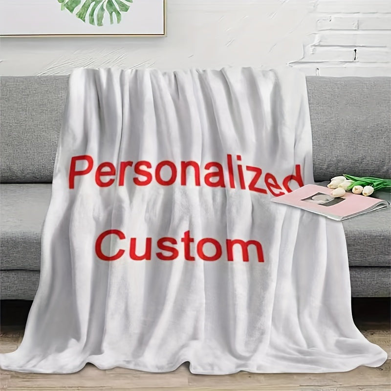 Get cozy with our 1pc Custom Number Flannel Fleece Blanket, featuring your own personalized image. This soft and cozy blanket is perfect for bed, sofa, camping, or travel. Enjoy warmth in all seasons with this machine washable and stain-resistant