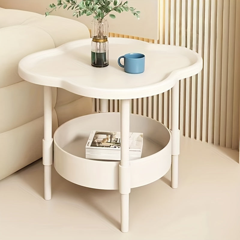 Sleek Plastic Tea Table with Versatile Shelf - Ideal for Your Living Room