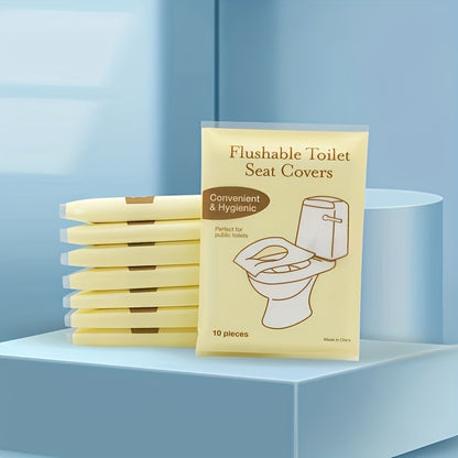 60 xl flushable paper toilet seat covers - 100% biodegradable, perfect for public restrooms, airplanes, and camping.