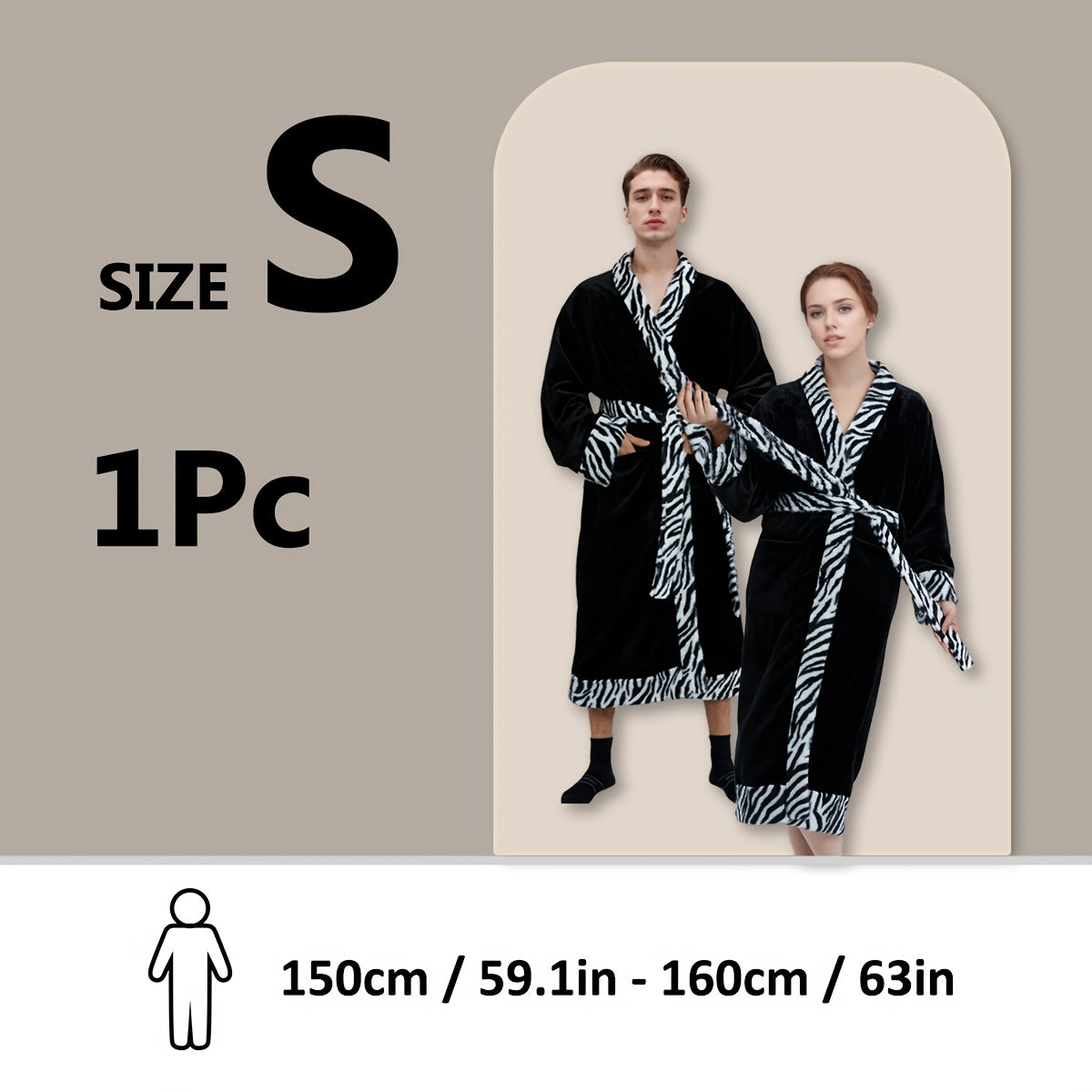 Soft unisex bathrobe with animal print trim, polyester & polyamide blend, machine washable, character themed.