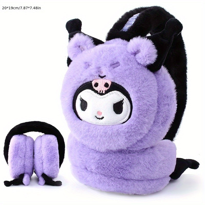 Luxurious Sanrio Kuromi Plush Earmuffs - Keep Warm in Style this Winter! Ideal Present for Special Occasions like Christmas, Birthdays, and Valentine's Day. Suitable for Both Boys and Girls. A Truly Special Gift for Loved Ones.