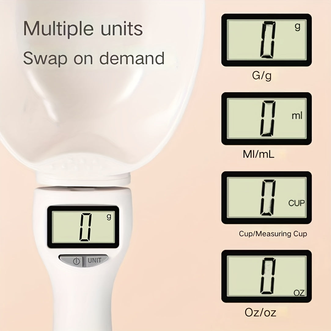 1pc Electronic Scale for weighing pet food, includes measuring spoon.