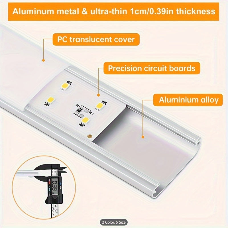 Motion-Activated LED Cabinet Light with USB Rechargeable, Metal Construction and Infrared Sensor for Easy Installation in Any Room.