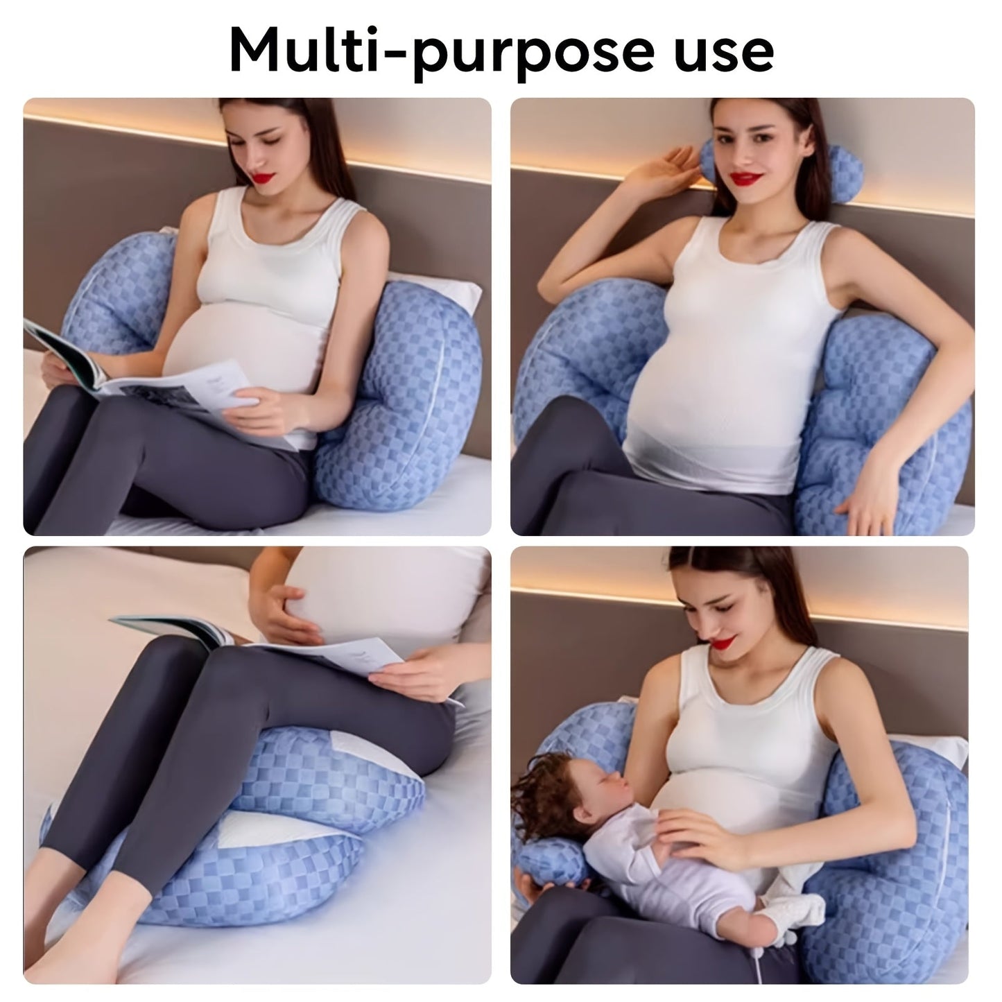 The Joyncleon U-Shaped Maternity Pillow is a versatile and lightweight option for expecting mothers. Made of polyester fiber, this pillow provides medium soft back support and is easily adjustable to suit your comfort needs. Its portable and flexible