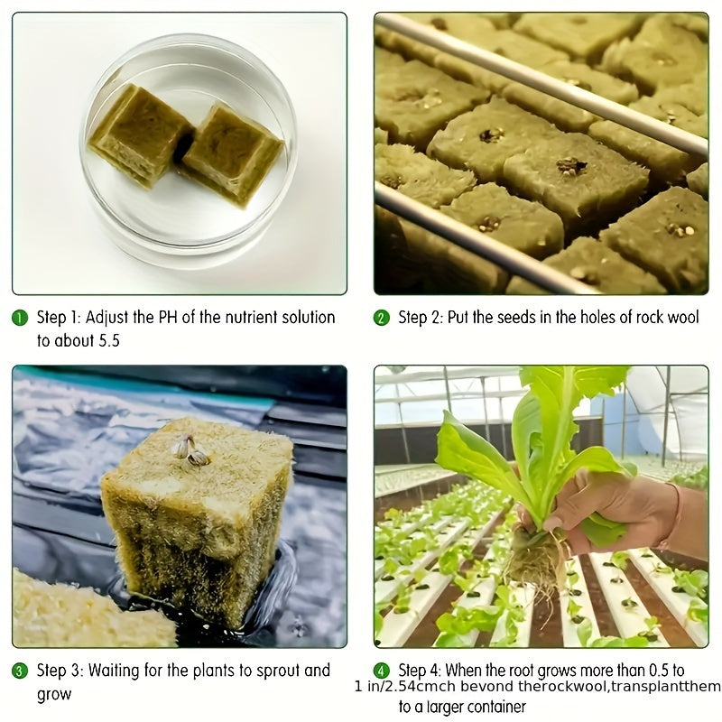 Rockwool Starter Cubes for Plant Propagation and Seed Starting in 100/200/300pcs packs.