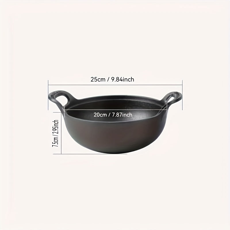 High-Quality Cast Iron Skillet Set - Includes 24.99cm and 19.99cm Frying Pans, Sturdy Uncoated Cookware for Home Kitchens