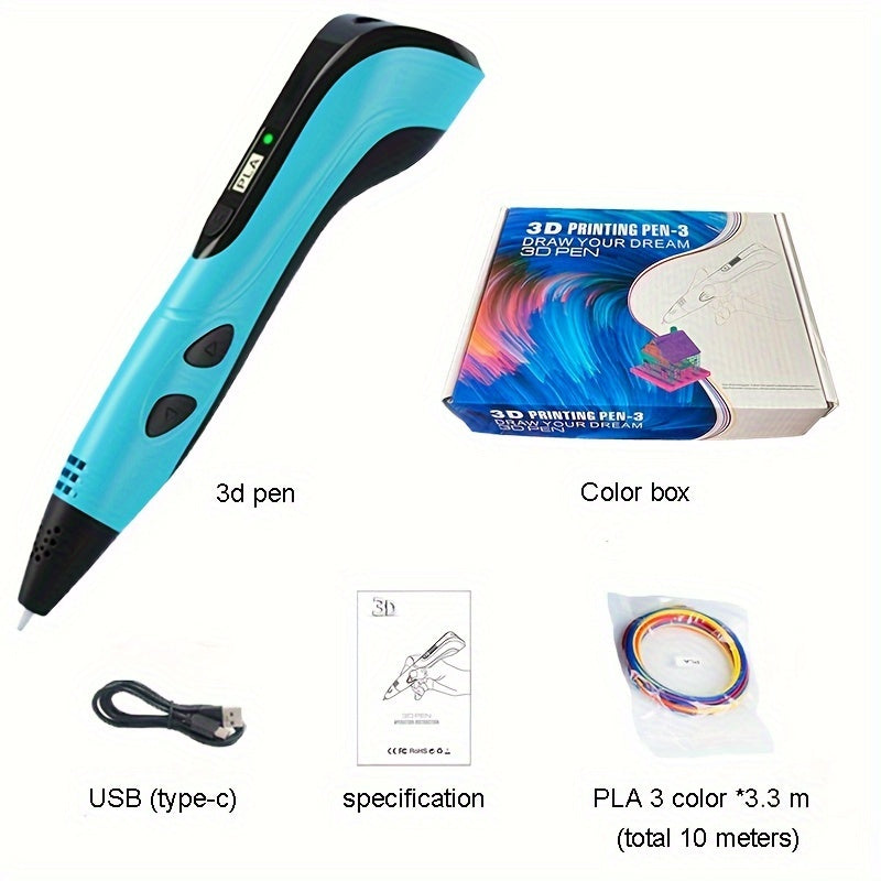 3D Printing Pen for Kids - Digital Display, USB-Powered, Perfect Gift, Pink & Black