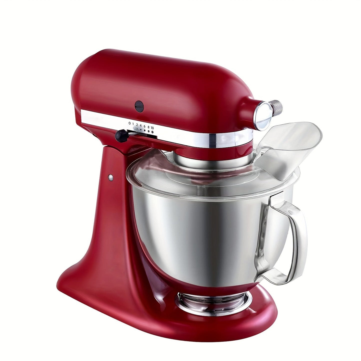 The KitchenCraft 4.5/5 Quart Mixing Bowl Lid with Pouring Shield is a top choice among customers. Made of food-safe PE and PC materials, this tilt-head stand mixer accessory is a perfect replacement part for Kitchen Aid Mixers.