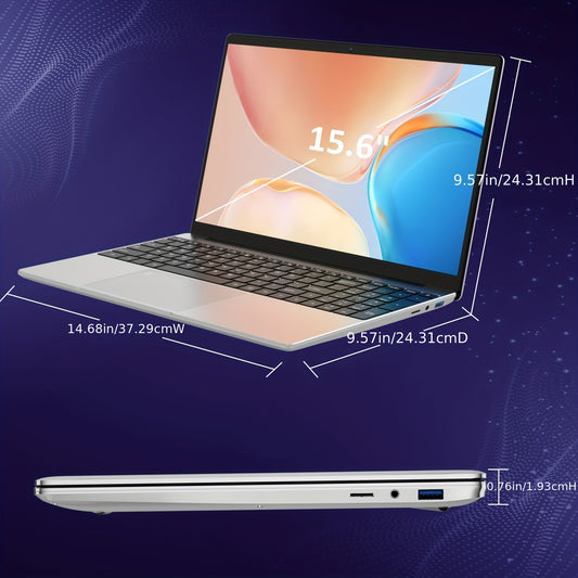 KurieTim Laptop with 32GB DDR4 RAM, 1TB SATA-PCIe SSD, Intel N95 up to 3.4 GHz, 15.6" FHD IPS LCD, Backlit Keyboard.