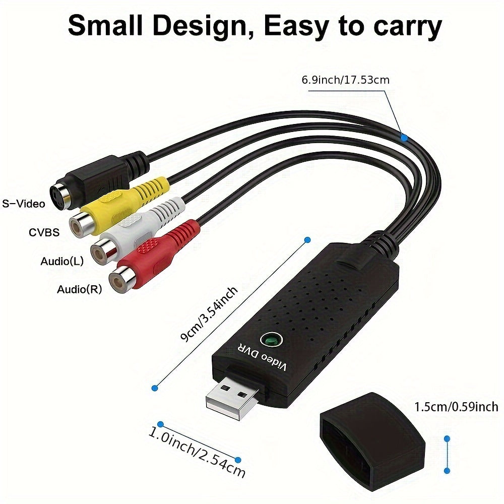 Convert your old VHS tapes to digital with this USB 2.0 video capture card for Mac and PC. Compatible with Windows 2000/10/8/7/Vista/XP/Android.