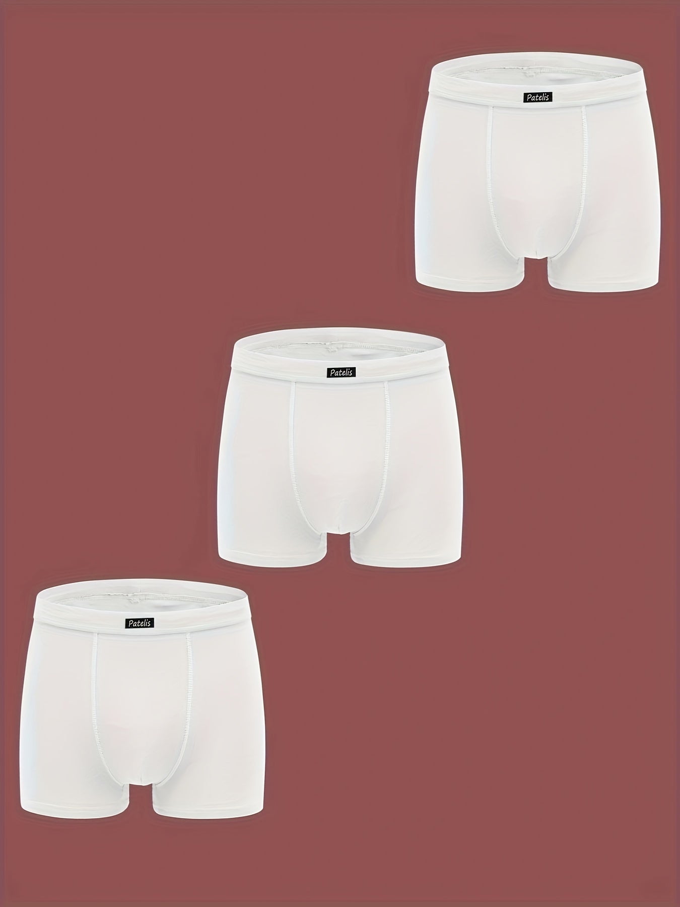 3 Men's Plus Size Cotton Underwear: Casual Plain Color Boxer Trunks, Breathable and Quick Drying Boxer Briefs.