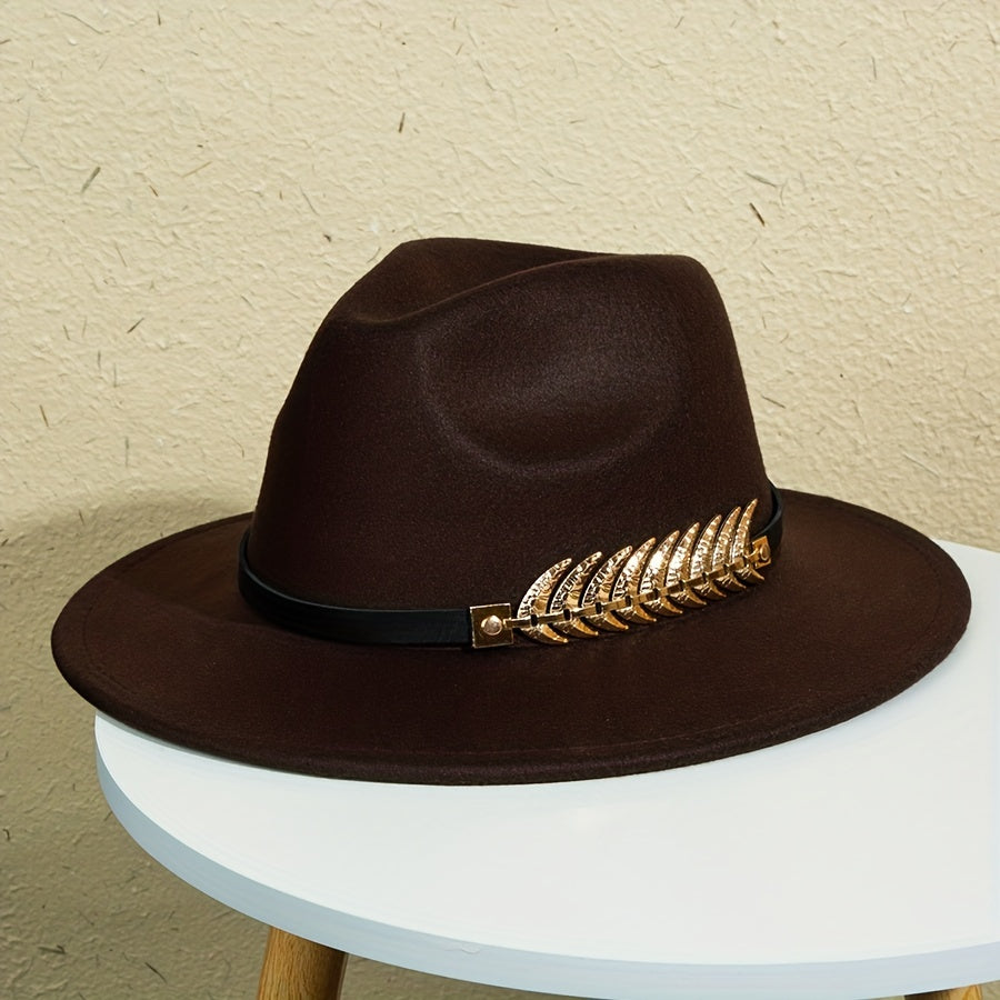 Men's Fashionable Wide-Brimmed Solid Color Hat Charm