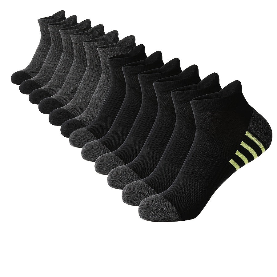 Men's casual striped sports socks, breathable and soft, ideal for summer fitness.