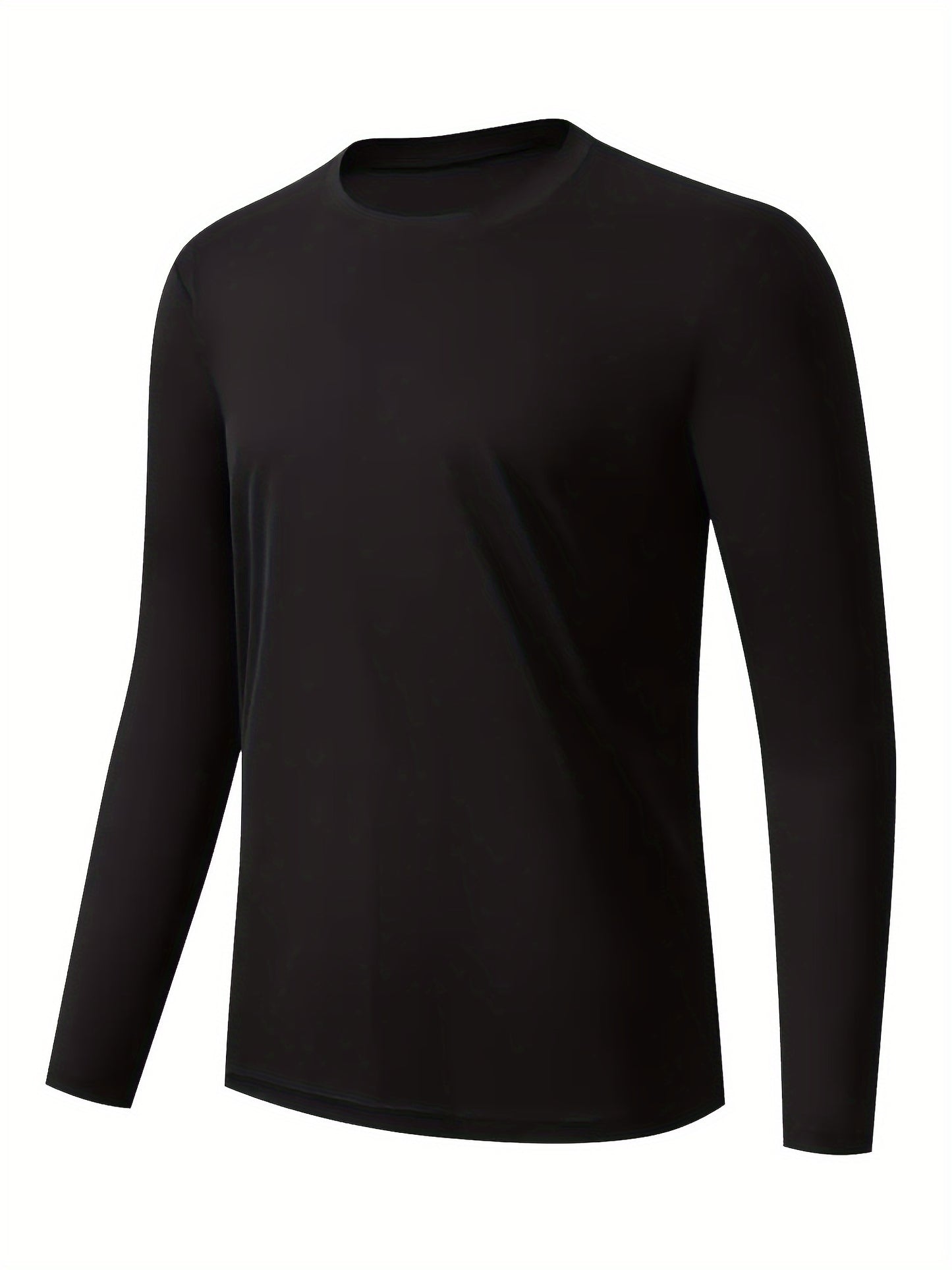 7pcs Men's Long Sleeve Fitness T-shirts, Solid Color, Quick-drying and Breathable, Body shaping Tops