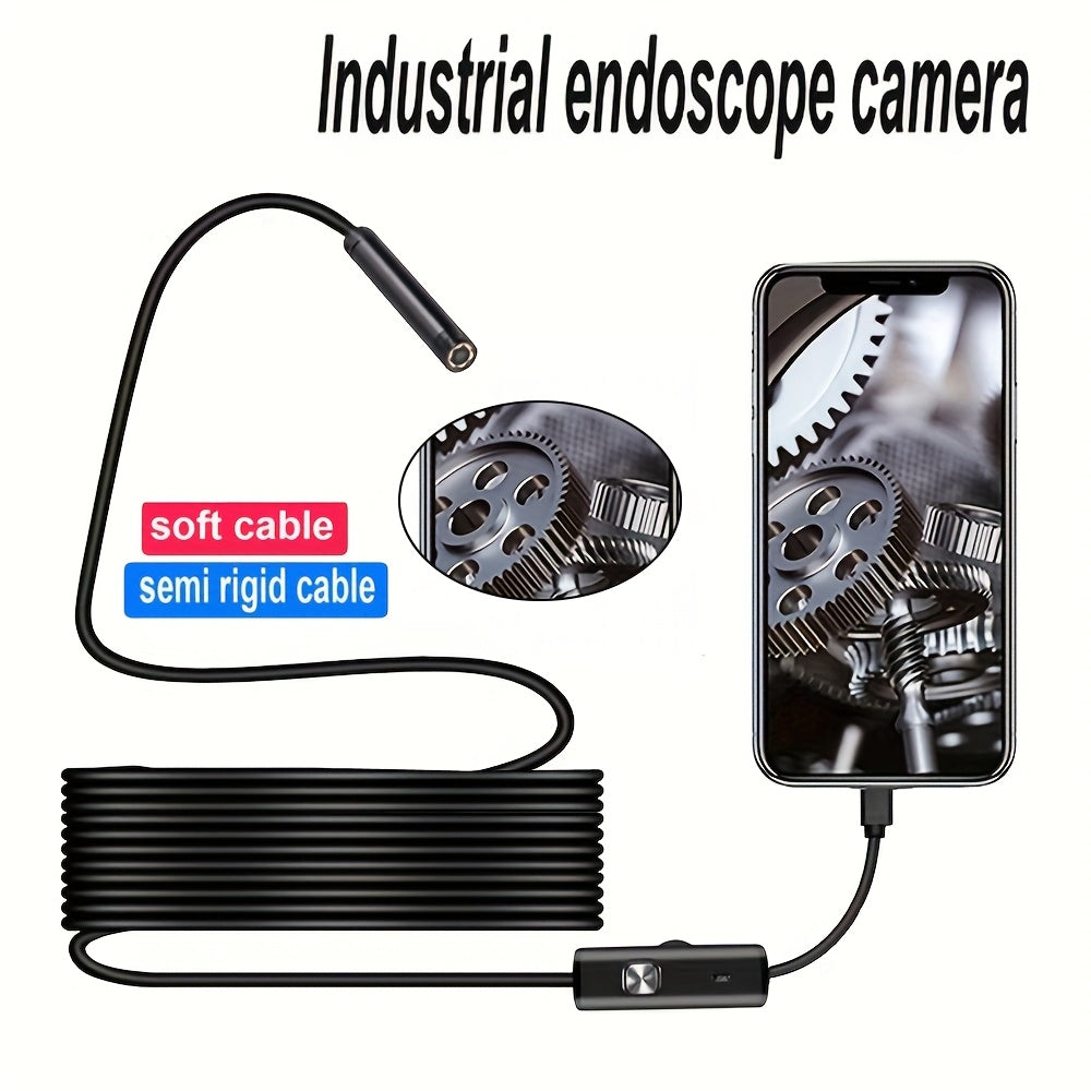 5.5mm Endoscope Camera with Type C cable for Android and Windows devices, available in lengths of 1m, 2m, 5m, and 10m. Capture 480P videos for inspection purposes.