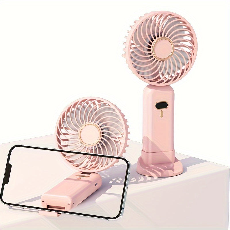 Compact and portable, the 1PC Handheld Convenient Fan offers a silent 5-speed wind with turbo tilt fan blade. Its 90° folding design makes it easy to carry and store, perfect for travel, outdoor activities, and use in the office. This USB rechargeable