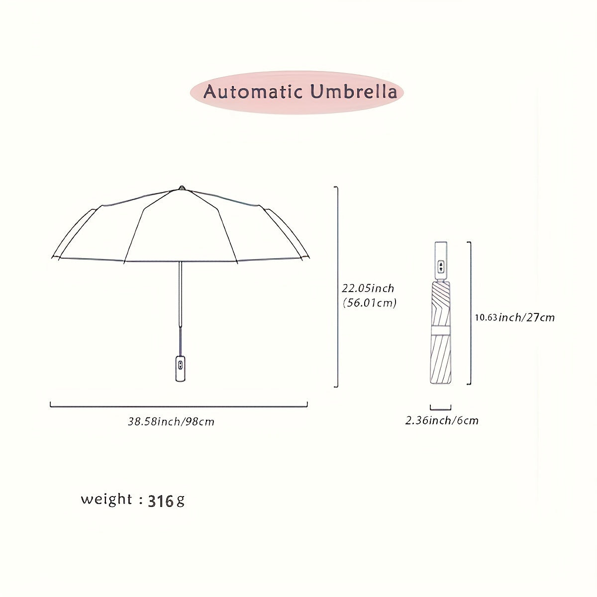 8-Stripe Automatic Folding UV Umbrella with Waterproof, Windproof, and Stylish Design - Great for Sun and Rain, ideal for golfers.