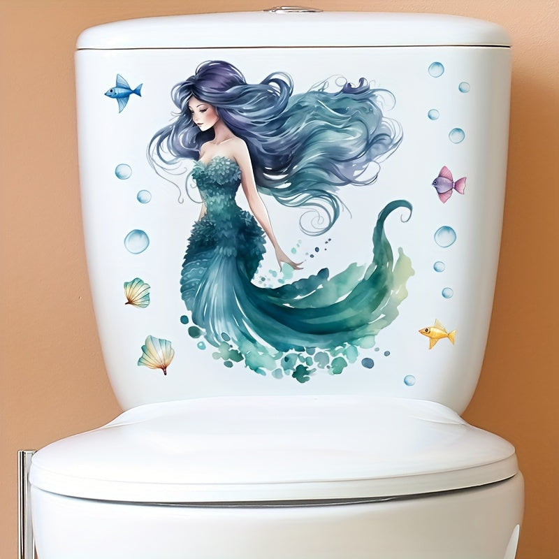 Shell Sleeping Beauty Toilet Seat Sticker: Add a touch of the sea to your bathroom with this decorative decal.