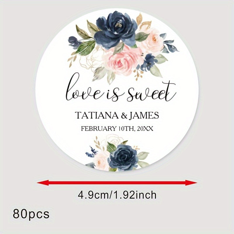 Personalized Round Labels for Bridal Showers - Custom Thank You Stickers with Name & Date, Matte Finish on Recyclable Paper