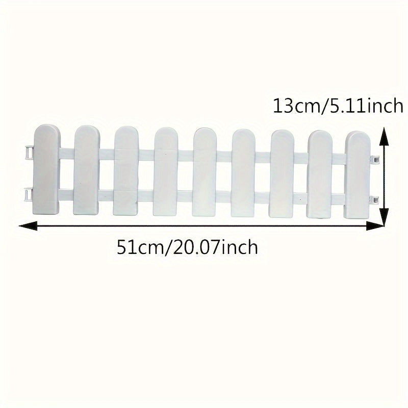 White PVC Plastic Decorative Fence - 5-Pack for Outdoor & Indoor Garden Edging