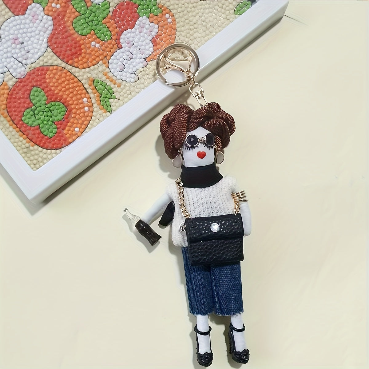 Fashion Doll Keychain Cute Cloth Key Chain Ring Bag Backpack Charm Car Key Pendant - a perfect gift for women for daily use.