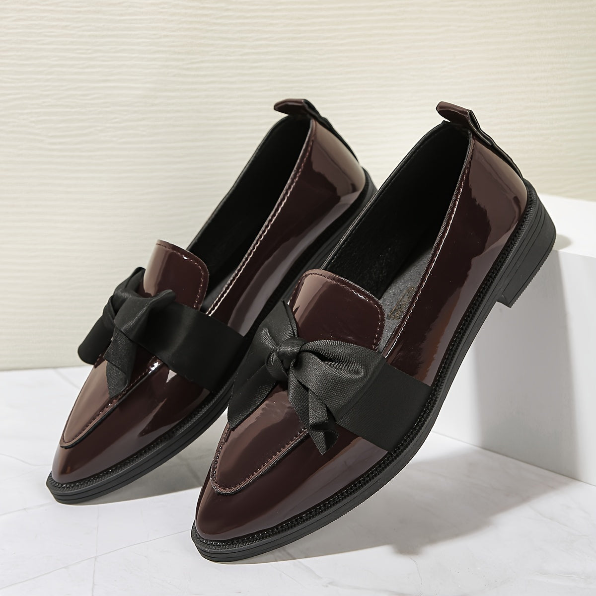 Summer loafers with bowknot detail, perfect for office and daily wear.