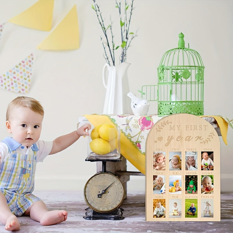 Capture and cherish your little one's milestones with our My First Year Youngsters Milestone Frame. This wooden photo display is perfect for boys and girls, showcasing their first 12 months in style. It makes the perfect birthday gift and essential