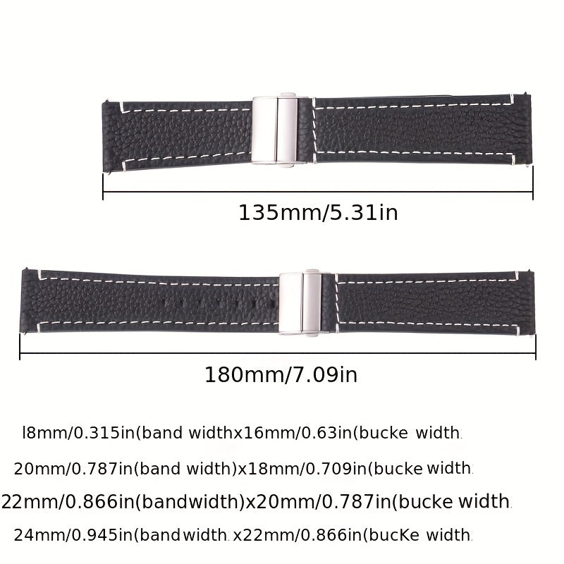 Premium Quality Leather Smart Watch Band, Comfortable and Long-lasting 18mm 20mm 22mm 24mm Quick Release Strap for Men and Women, Perfect for Gifting