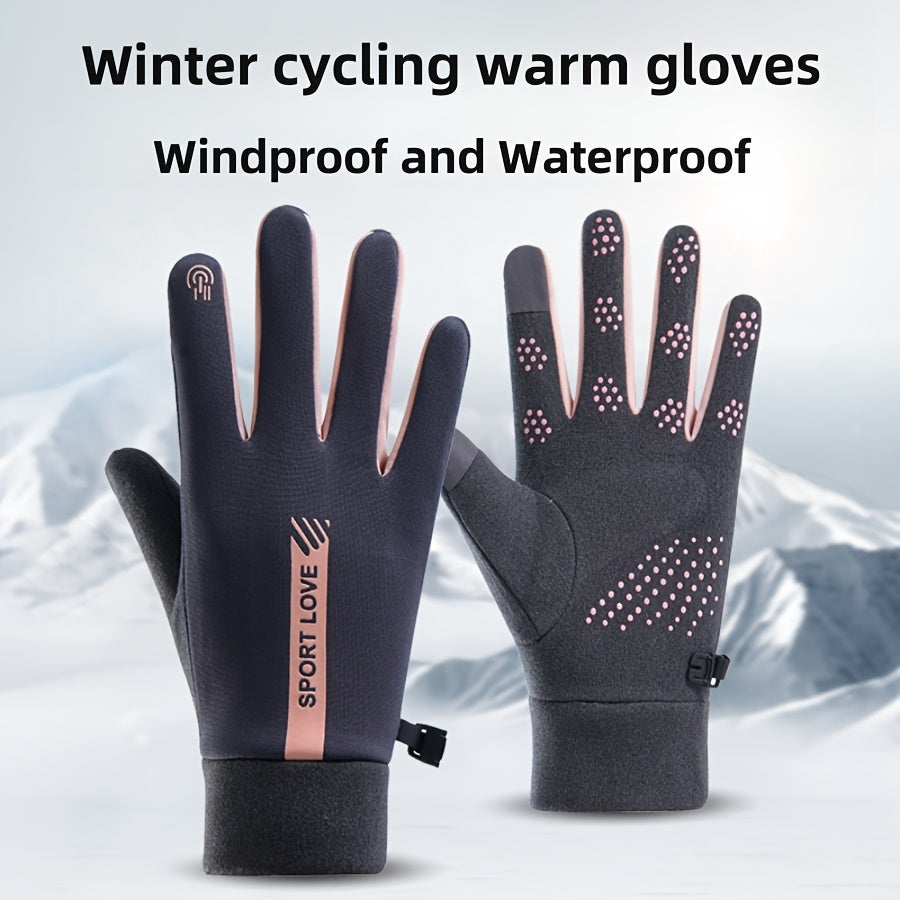 Stay warm and protected during outdoor activities with our Thick and Windproof Winter Gloves featuring touchscreen compatibility for cycling and other sports.