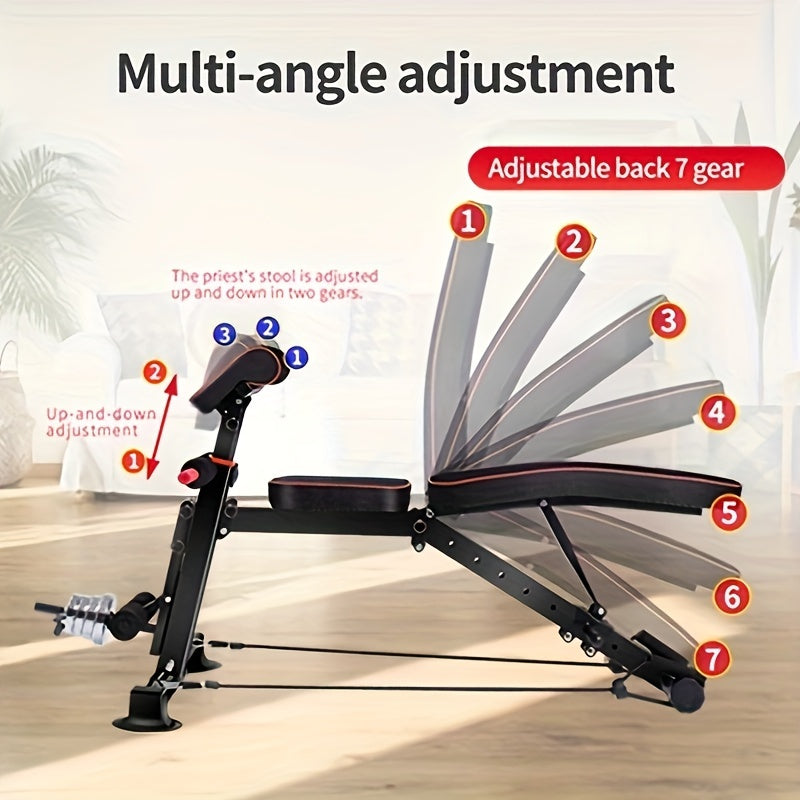 K KINGKANG Adjustable Weight Bench - Foldable workout chair with comfort foam padding, ideal for home gym strength training.