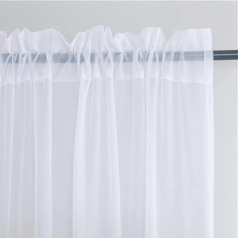 Elegant White Sheer Voile Curtains with 2 Panels, Ideal for Kitchen, Bedroom, and Living Room - Soft and Breathable Window Treatment Featuring Rod Pocket for Easy Installation - Enhance Your Home Decor with These Beautiful Curtains