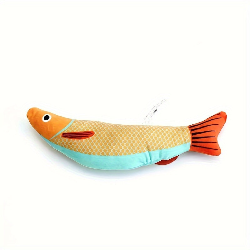 1 or 2 Cat Toy Saury Fish for interactive indoor exercise, with crinkle sound and soft, durable material.