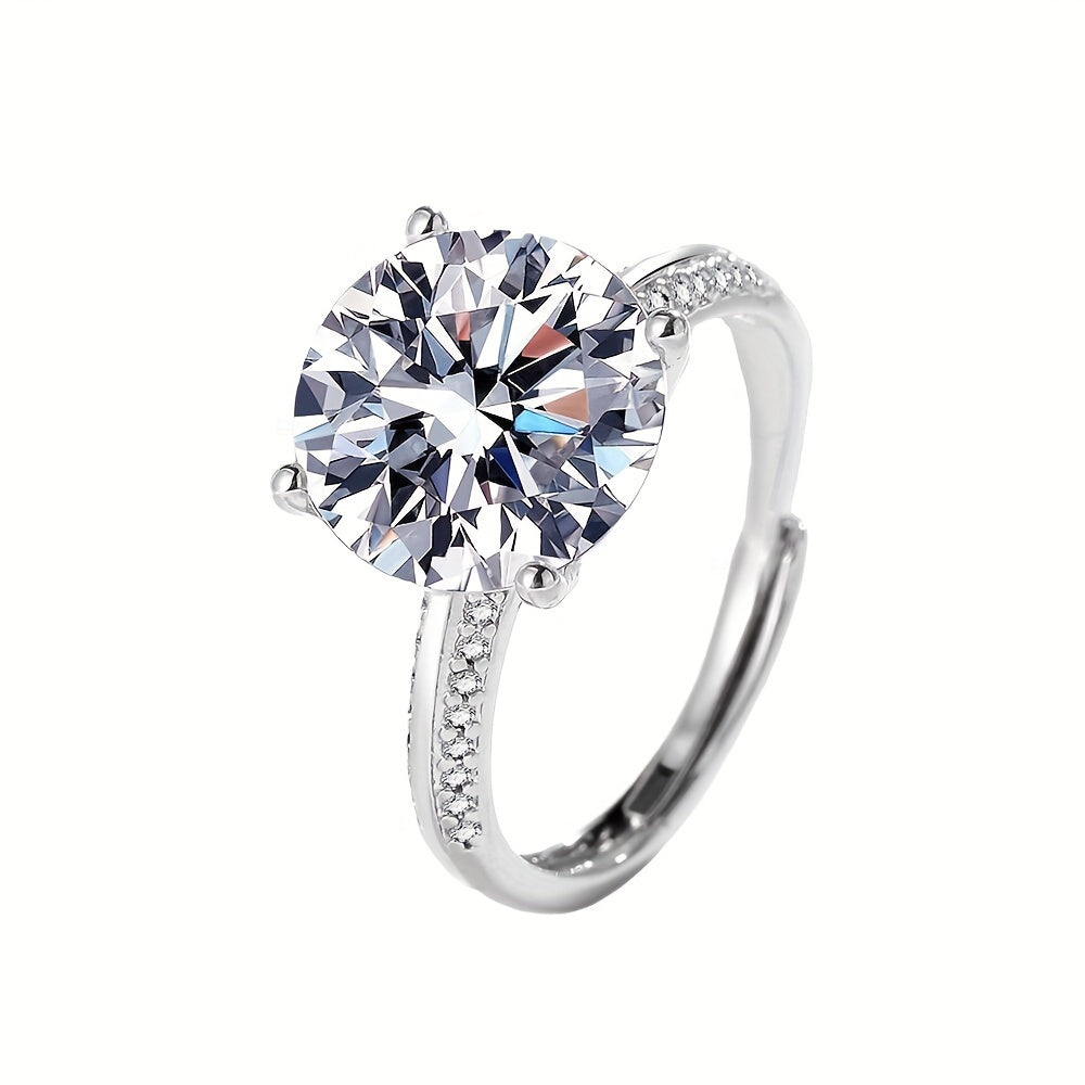 Stunning 5-Carat Moissanite Ring for Women, August Birthstone on Platinum Finish, Ideal for Everyday Wear or Special Gift