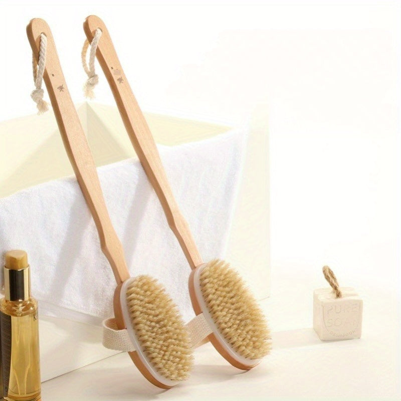 High-quality Bemore dry brush with long handle for gentle exfoliation, ideal for sensitive skin.