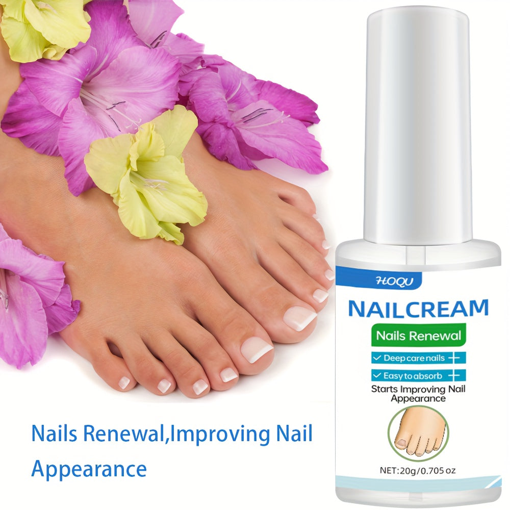 HOQU Nail Renewal Cream: Strong formula for discolored, thick, yellowed nails, Alcohol-free, revitalizes, strengthens, and prevents reinfection.