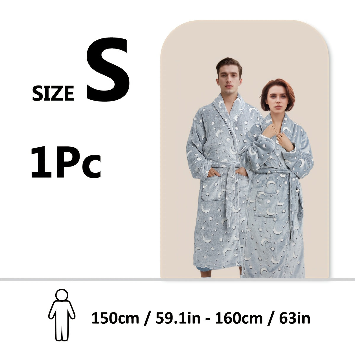 Soft cartoon print bathrobe - cozy, machine washable for shower & sleep.