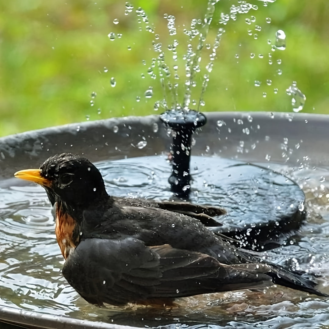 1 Set 2.5W Solar Bird Bath Fountain Pump with 6 Nozzles, 6.3-inch Pump for Gardens, Ponds, Swimming Pools, Fish Tanks, Aquariums, and Outdoors.