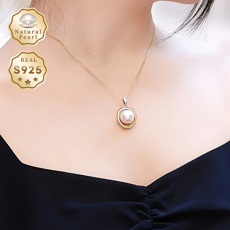 Experience elegance with the MUFAN Elegant Simple Style pendant necklace. Crafted from 925 sterling silver and featuring a stunning freshwater pearl, this necklace is perfect for those born in June. Each natural stone boasts unique patterns, growth