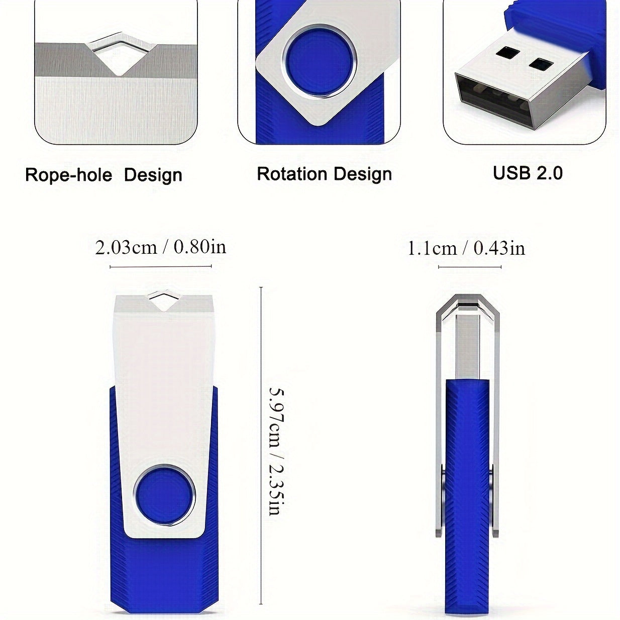 10 Packs USB Flash Drives in various capacities for storing and transferring photos, music, videos, and files.