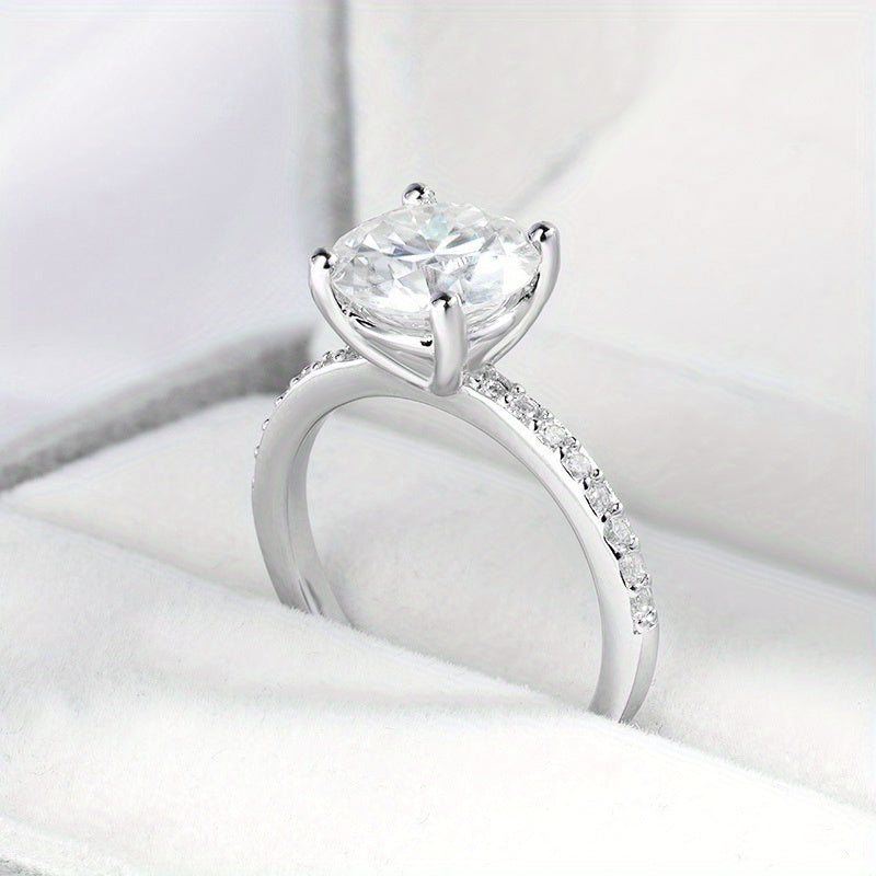 Stunning 10.0ct Moissanite Solitaire Ring - Made with S925 Sterling Silver, Ideal for Anniversaries & Celebrations, Exquisite Present for Women