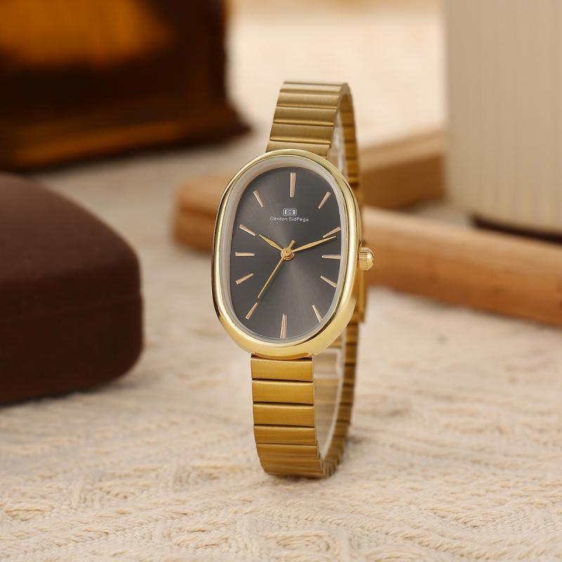 Fresh, stylish wristwatch with forest-themed dial and steel strap, suitable for students.