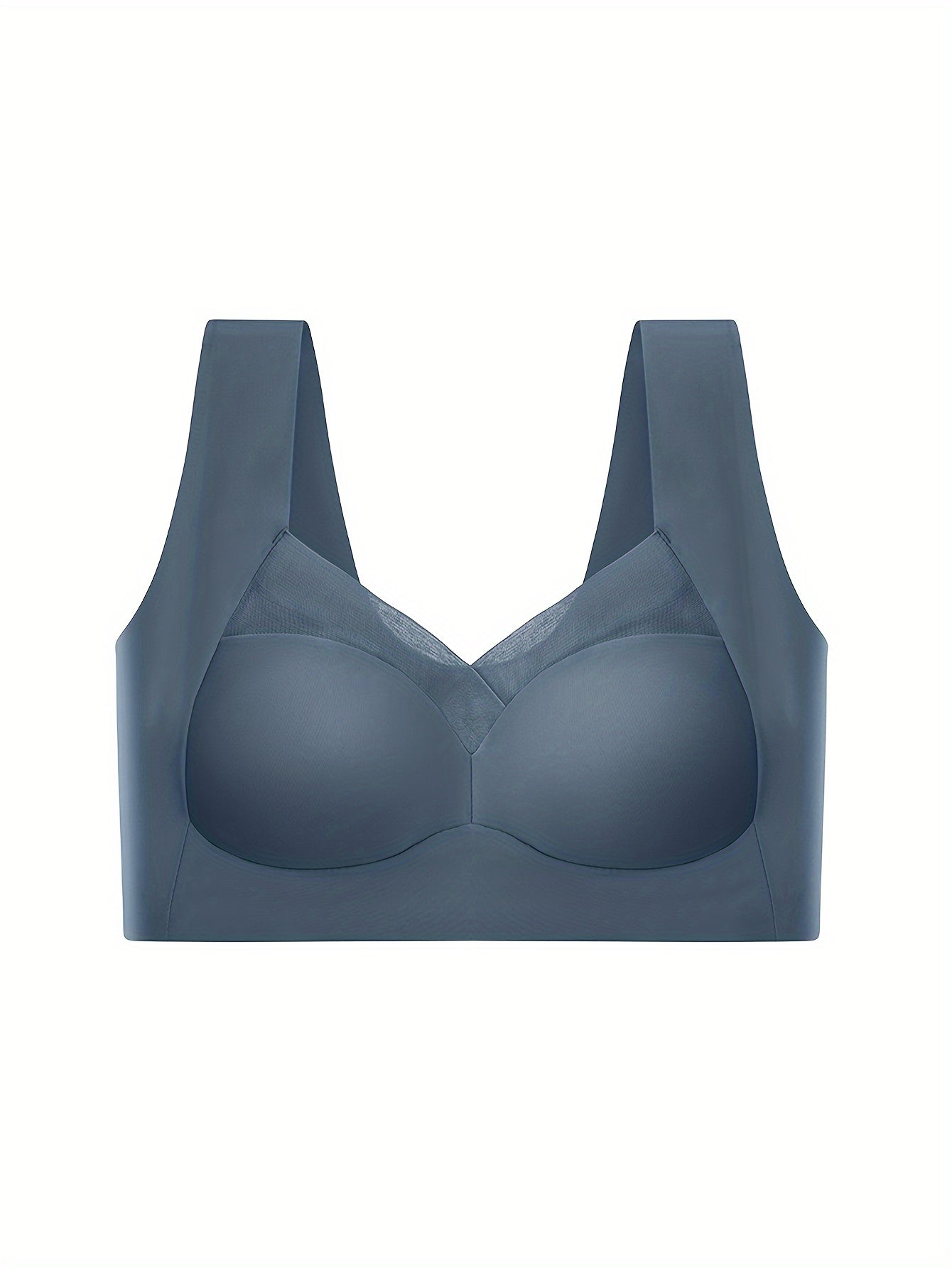 Women's comfortable and breathable solid color vest bra underwear without steel ring.