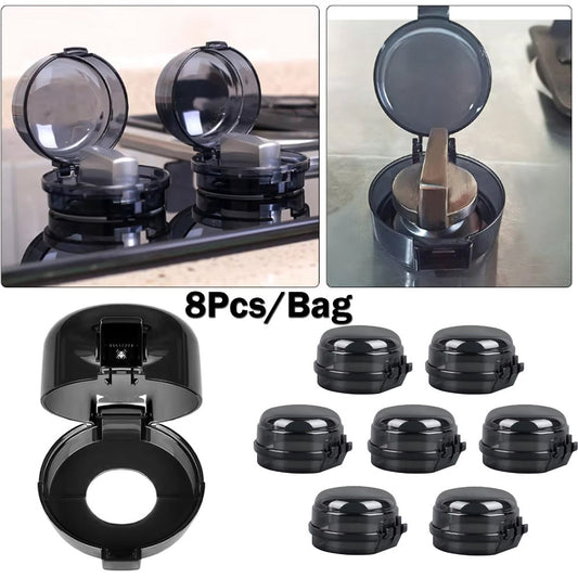 Set of 8 Stove Knob Covers for Safety, Made of Durable Plastic, Suitable for Ages 14 and Up, Fits All Gas Ovens, Protects your Home's Cookware