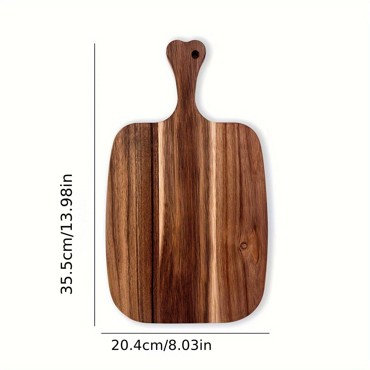 Multi-functional wood cutting board, perfect for chopping cheese, meat, bread, vegetables, and fruits. Features an extra thick design with a handle for easy transport. Durable and easy to clean, ideal for use in homes or dormitories.