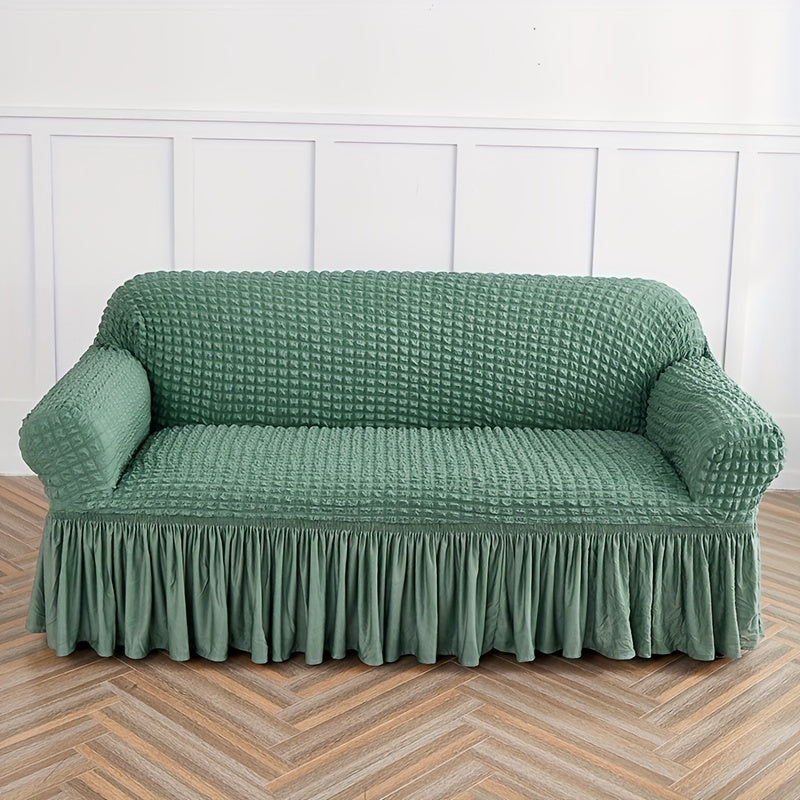 Seersucker slipcover to protect furniture from scratches, slipping, and all seasons.