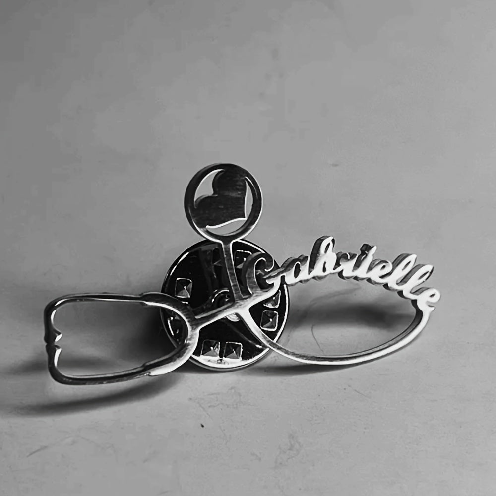 Pamper Yourself with a Custom Stainless Steel Name Badge Holder featuring a Heart Design - Perfect for Nurses, Graduates, and those into Boho/Minimalist Fashion - Great for Parties and Gift-Giving Purposes