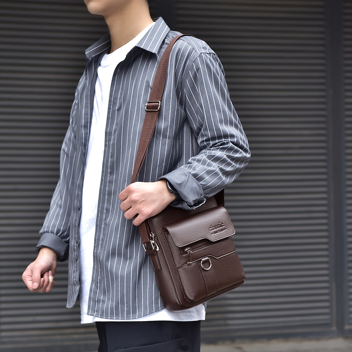 WEIXIER Men's Vintage Style Messenger Bag, a Perfect Valentine's Day Gift for Husband or Boyfriend.