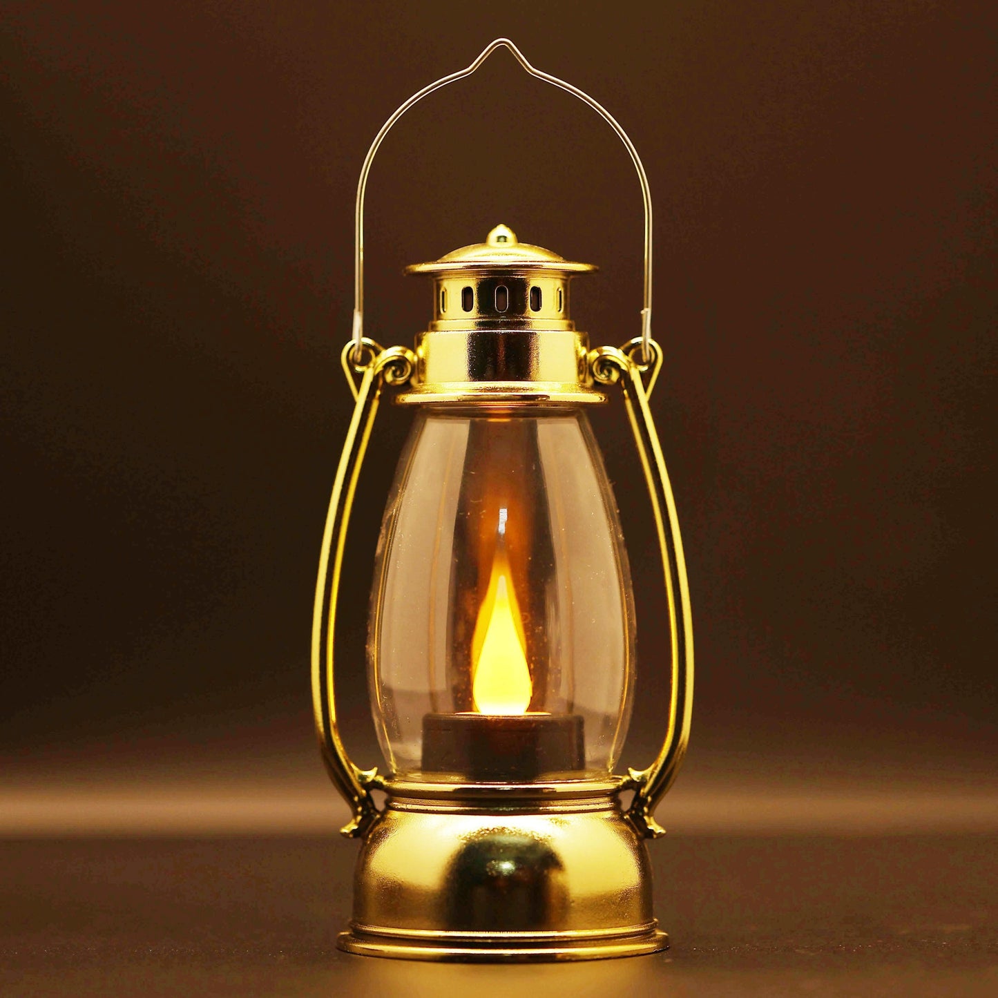 Mini lantern table lamp with touch switch, battery-powered. Made of plastic with non-rechargeable button battery. Suitable for different rooms. Includes light source.